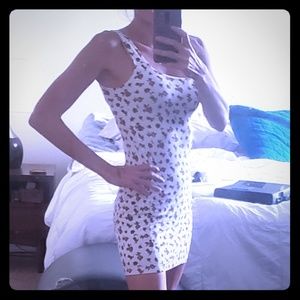 Floral print tight bodycon dress size small f21